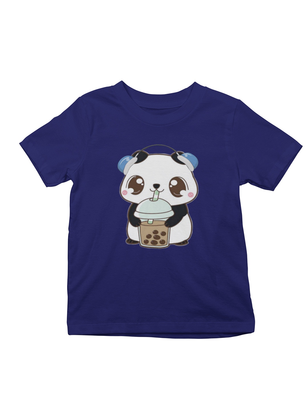 

MA Baby Kids Navy Blue & White Printed Pure Cotton Bio Finish T-shirt