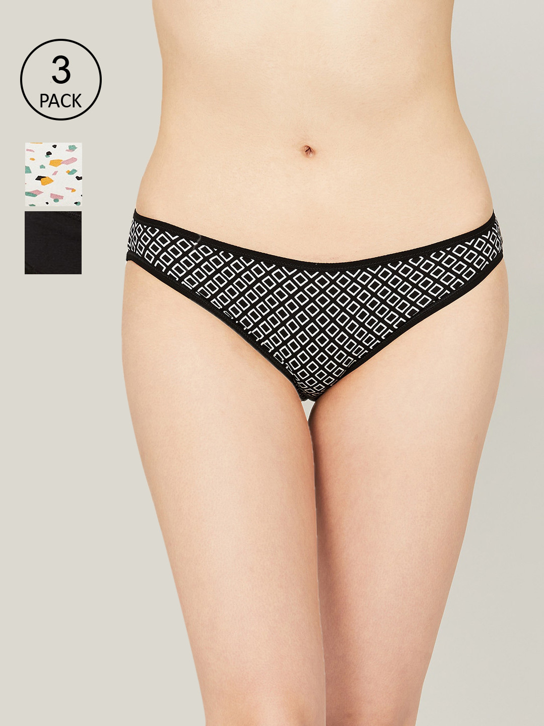 

Ginger by Lifestyle Pack of 3 Cotton Basic Briefs, Black