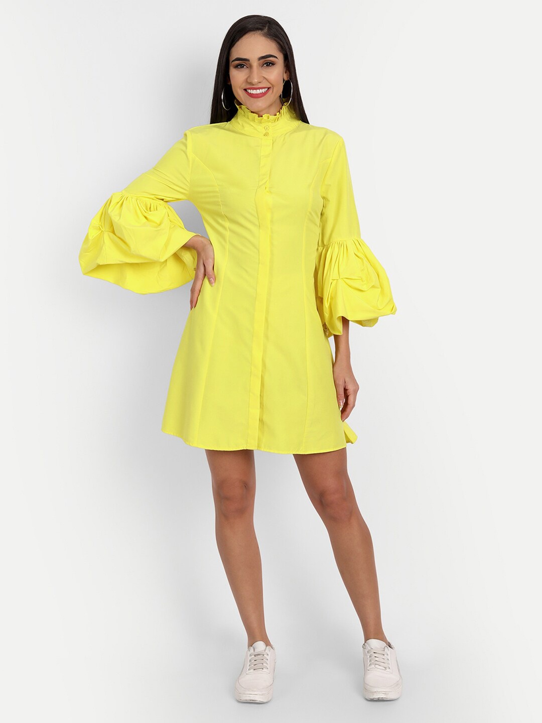 

ESSQUE Yellow A-Line Mini Dress