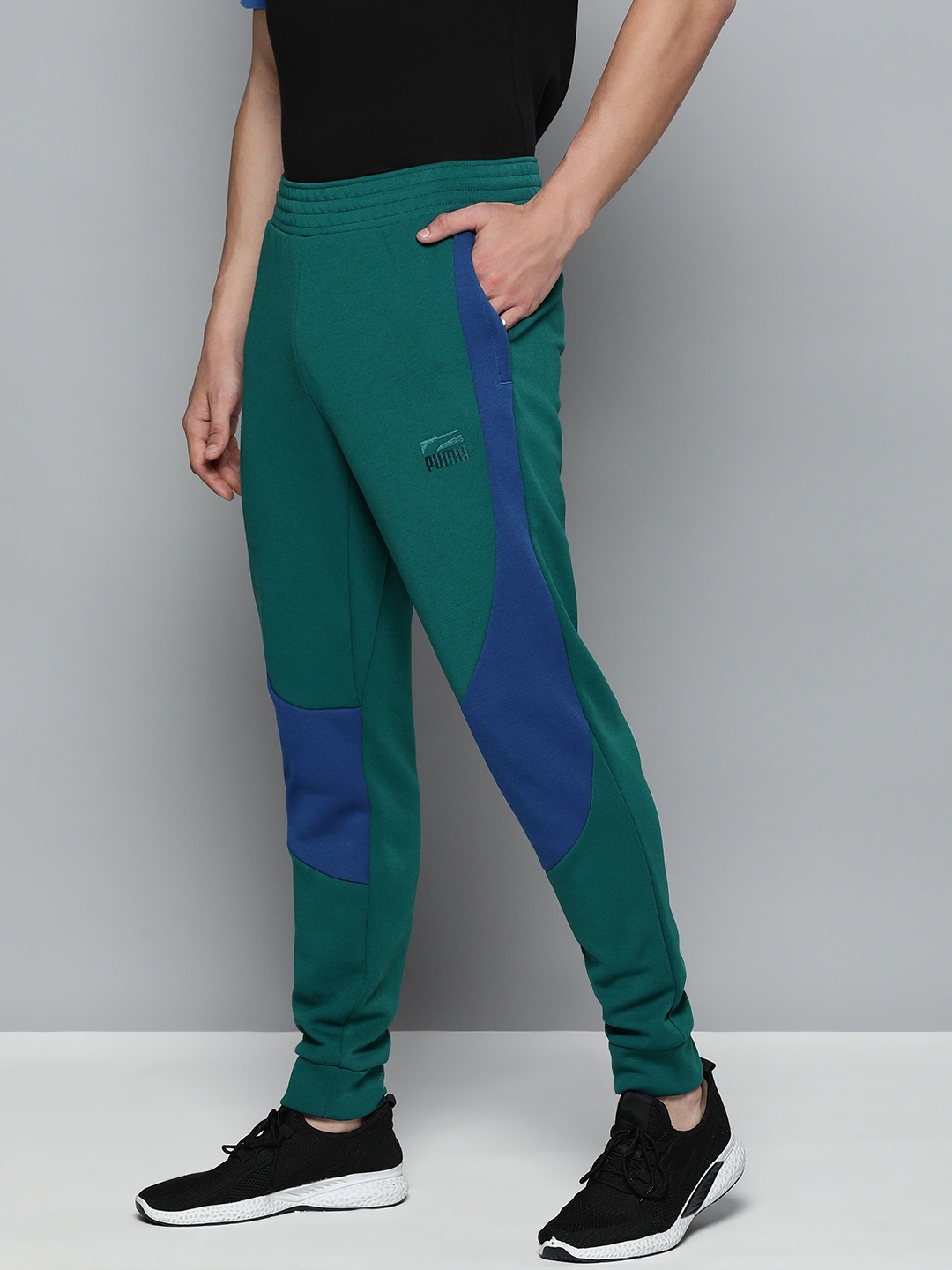 

Puma Men Green & Blue Colourblocked Joggers
