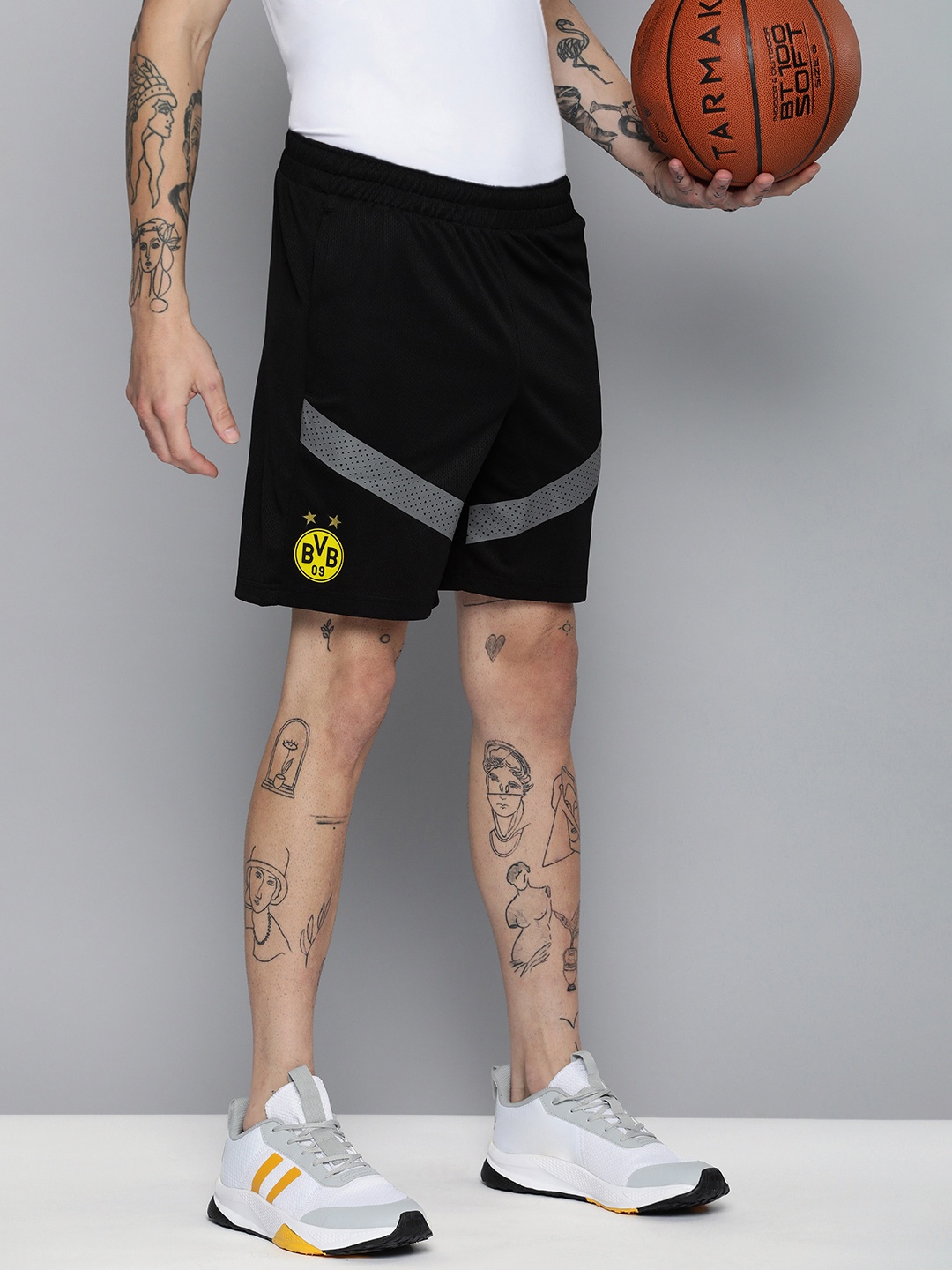 

Puma Men Black Typography Printed DryCell Outdoor Sports Shorts