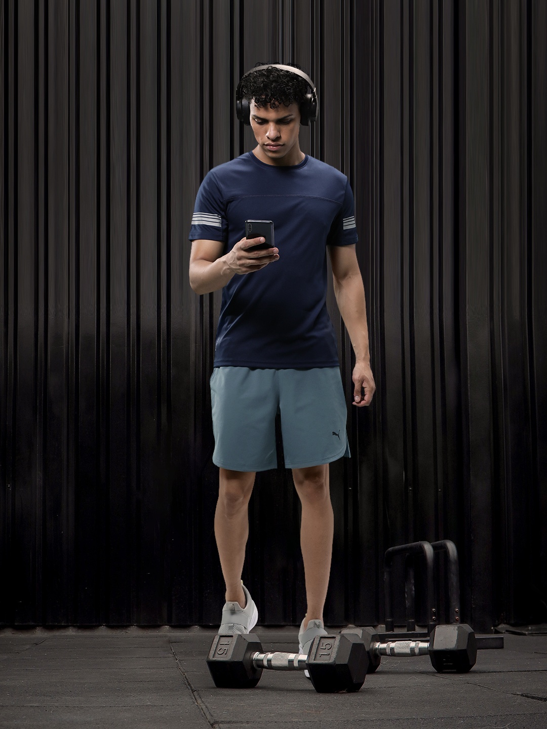 

Puma Men Grey Solid Mid-Rise STUDIO ULTRAMOVE Sports Sustainable Shorts