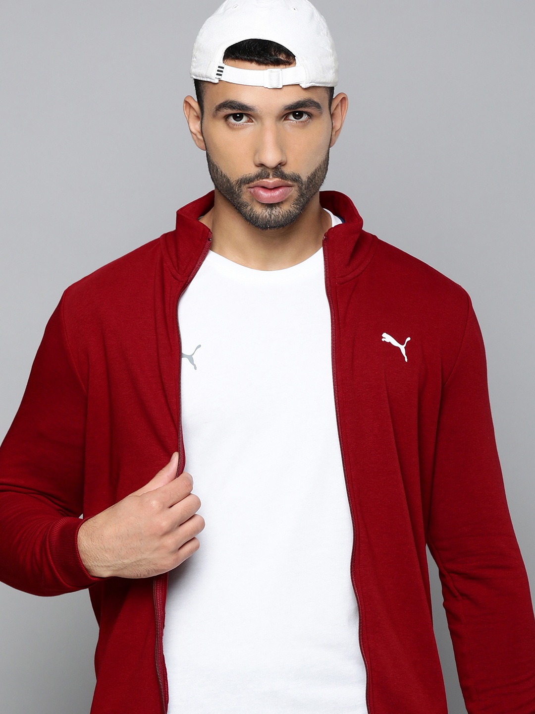 

Puma Men Maroon Slim Fit Zippered Sporty Jacket