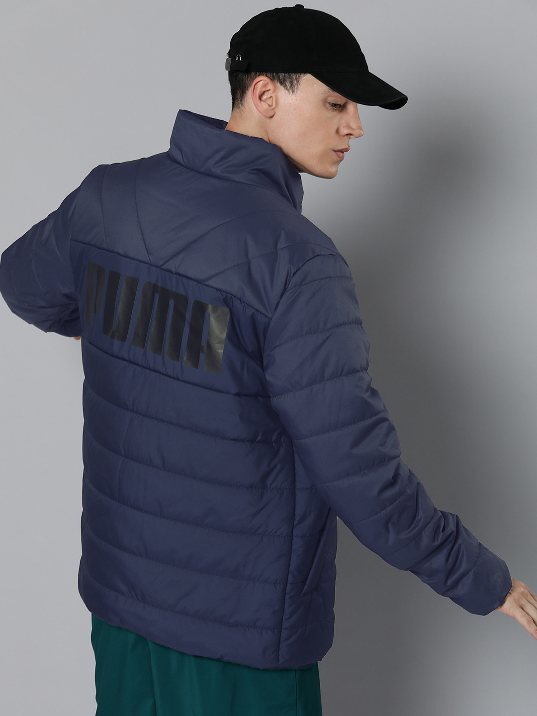 

Puma Men Navy Blue Essential Printed Regular Fit Puffer Jacket