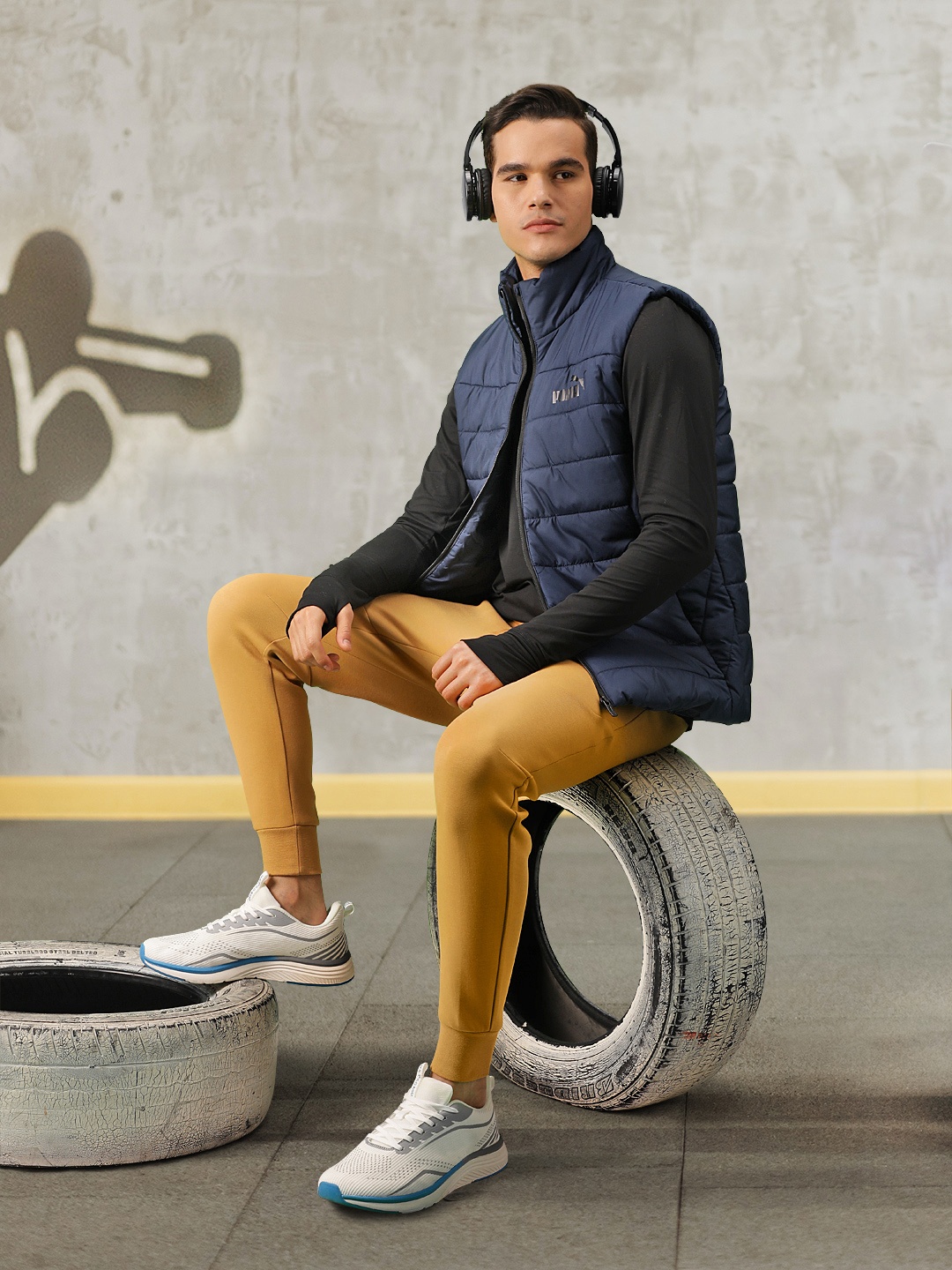 

Puma Men Blue Solid Padded Regular Fit Jacket