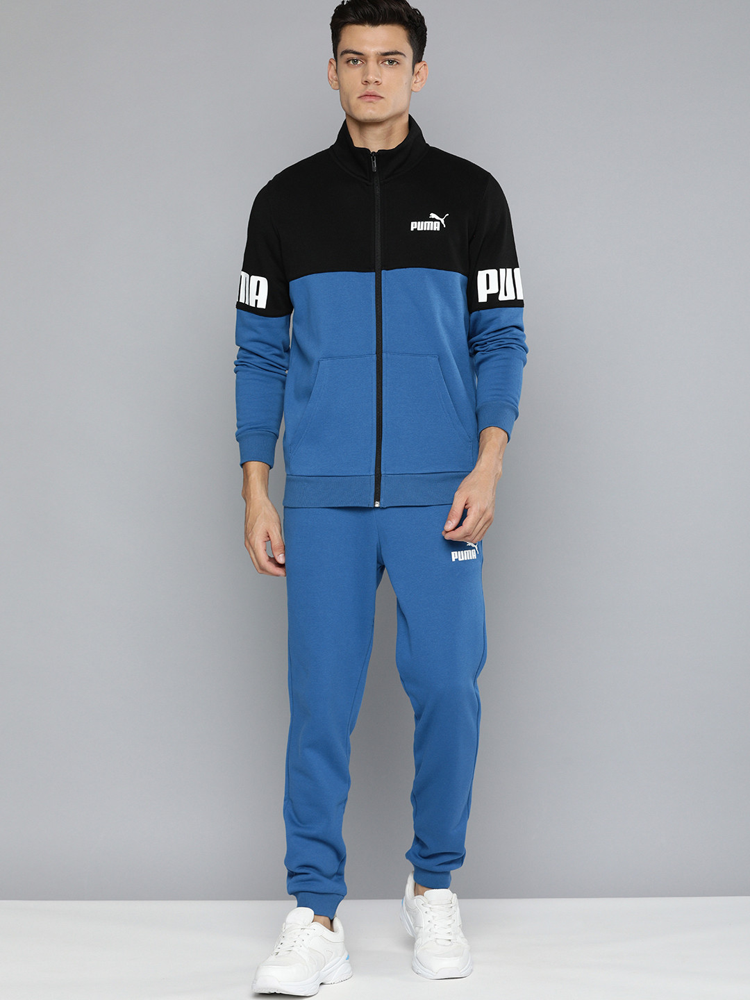 

Puma Men Regular Fit Colourblocked Power Tracksuit, Blue