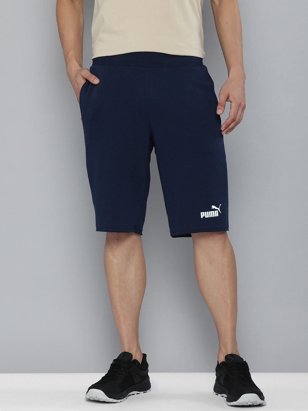 

Puma Men Navy Blue Brand logo Printed Sports Shorts