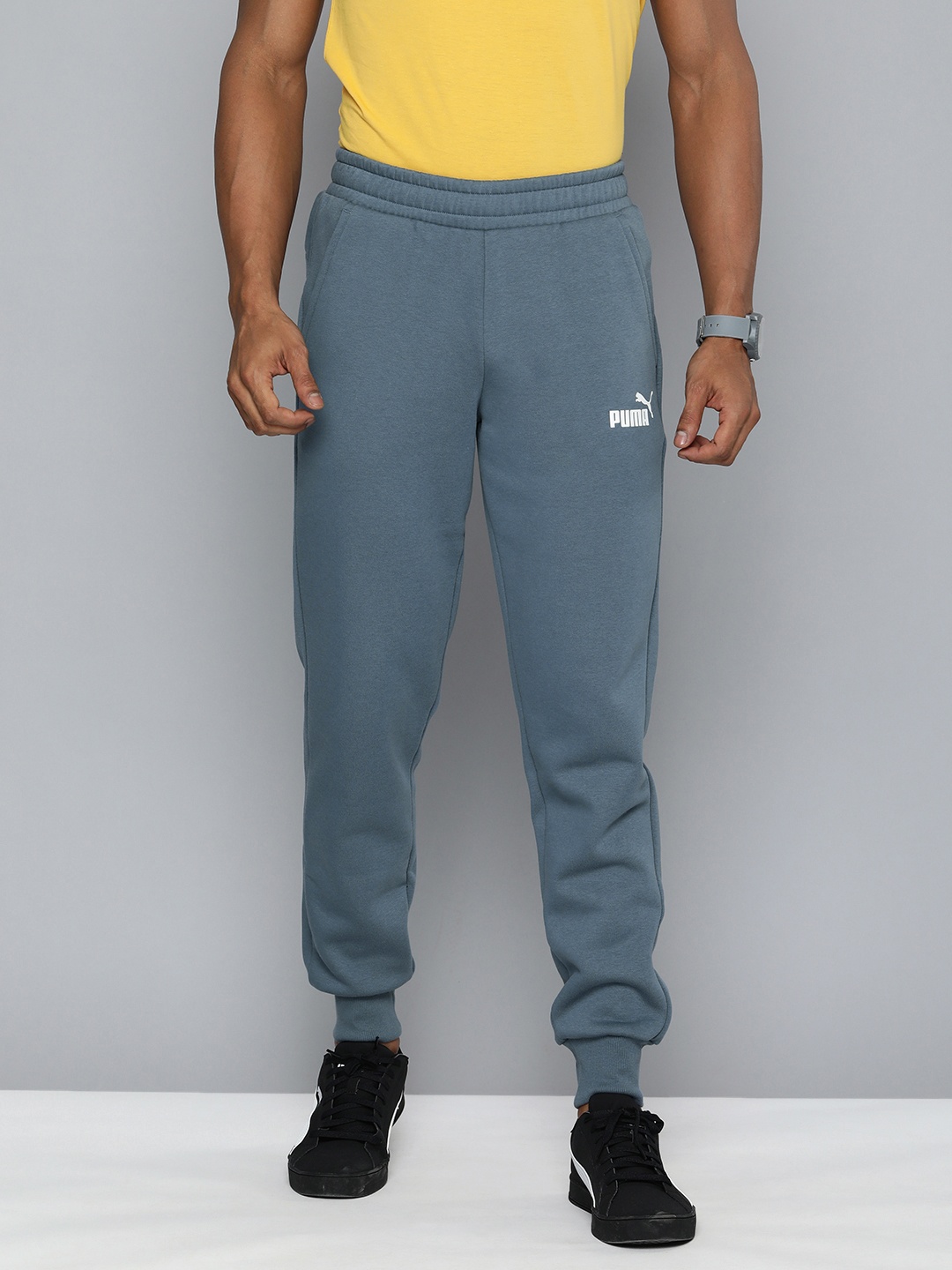 

Puma Men Grey Essential Logo Regular Fit Knitted Joggers