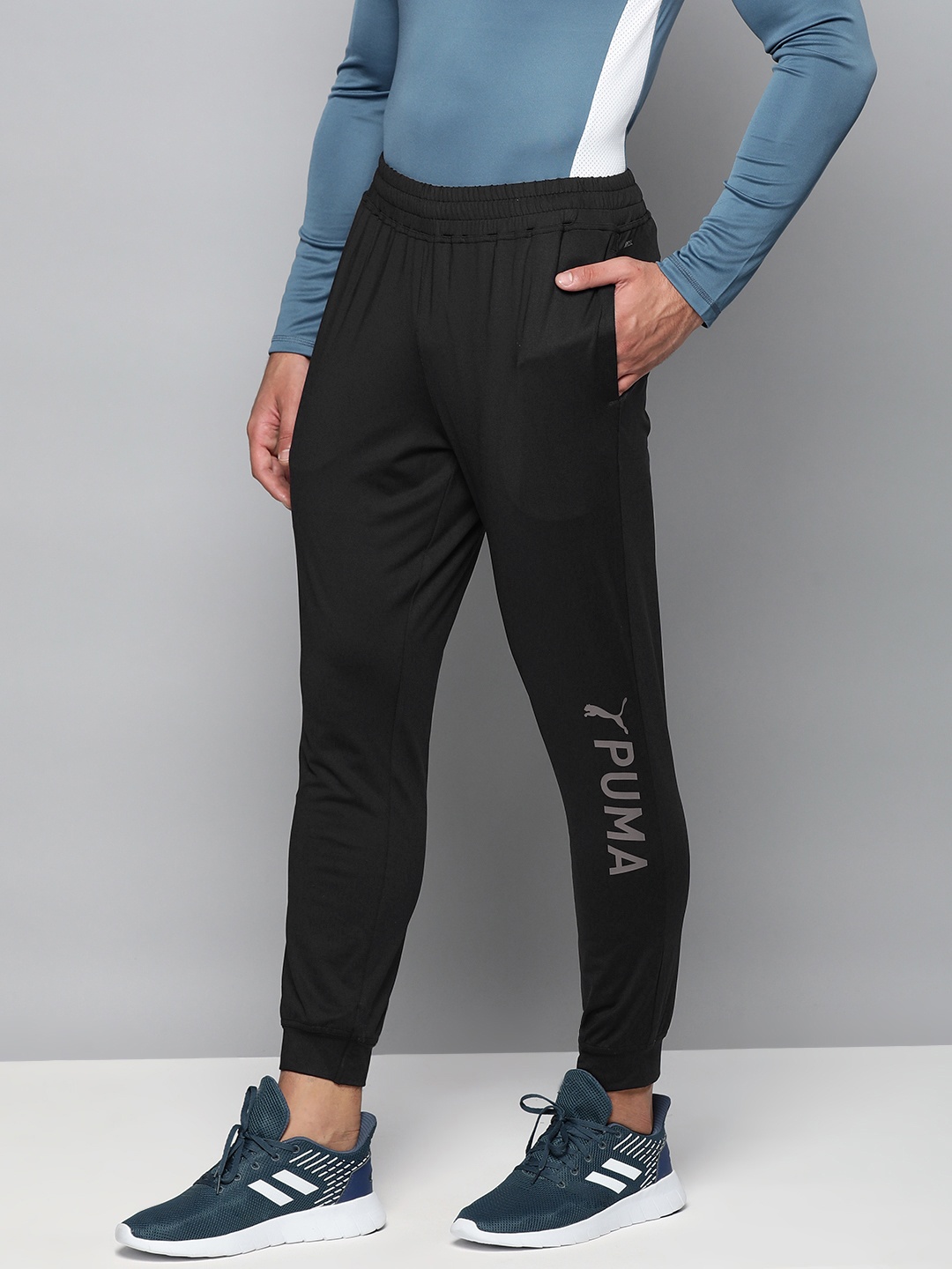

Puma Men Black Brand Logo Printed Train Fit DryCELL POWER Joggers