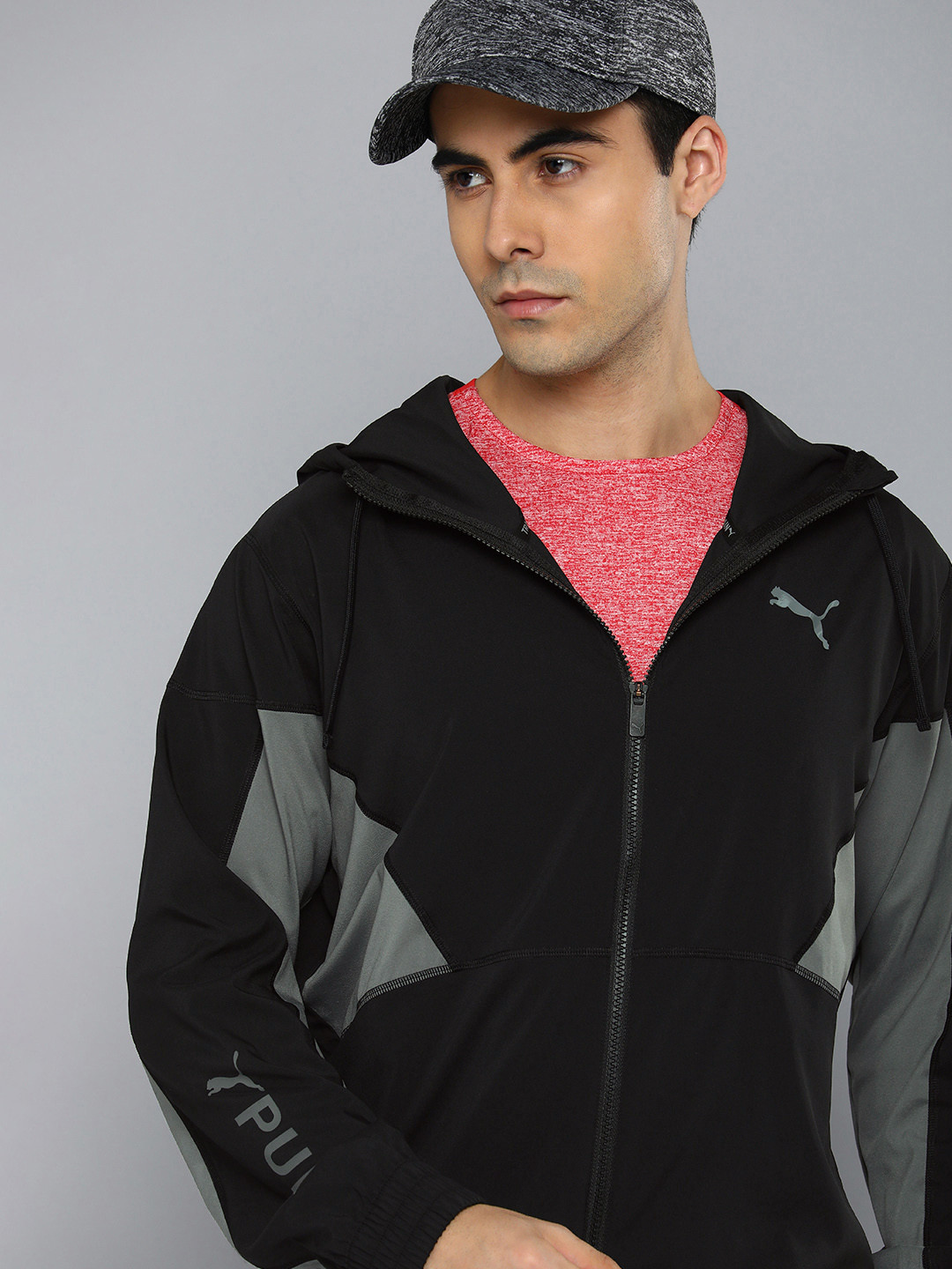 

Puma Men Black Solid dryCELL Hooded Training Sporty Sustainable Jacket