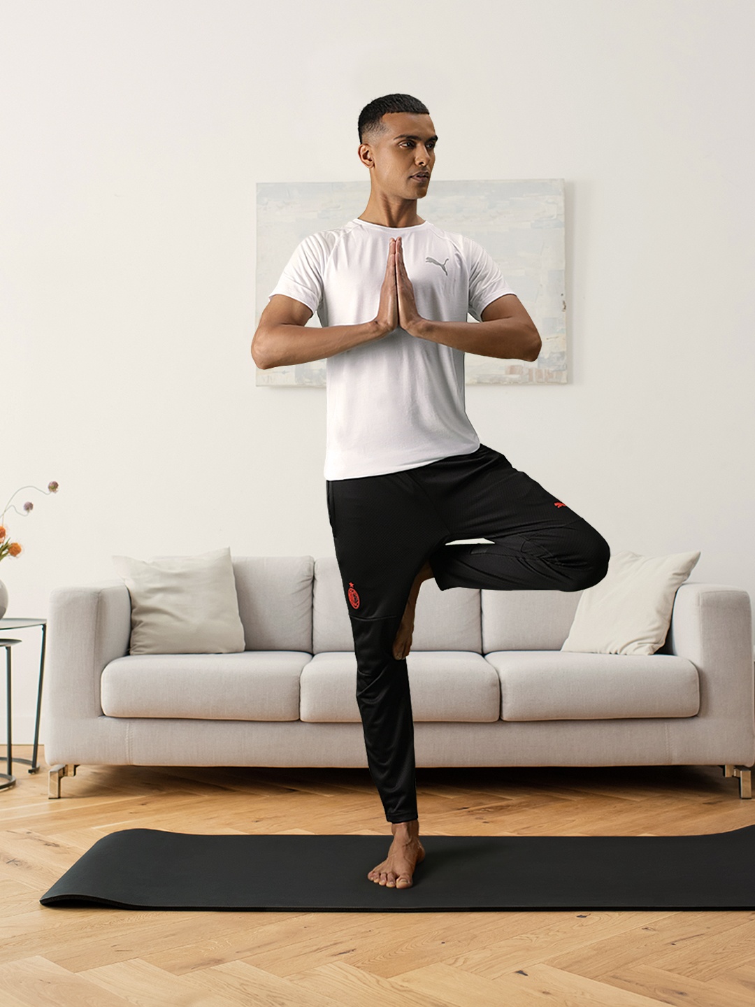 Puma Men Black Brand Logo Printed Training Fit DryCELL POWER Joggers