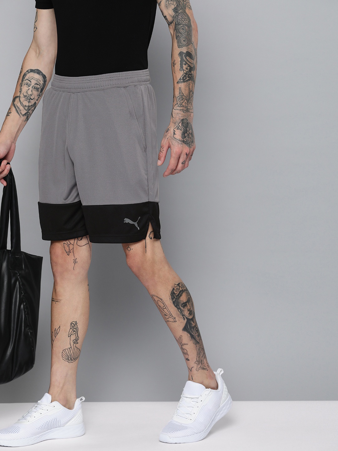 

Puma Men Colourblocked dryCELL Training Sports Shorts, Grey