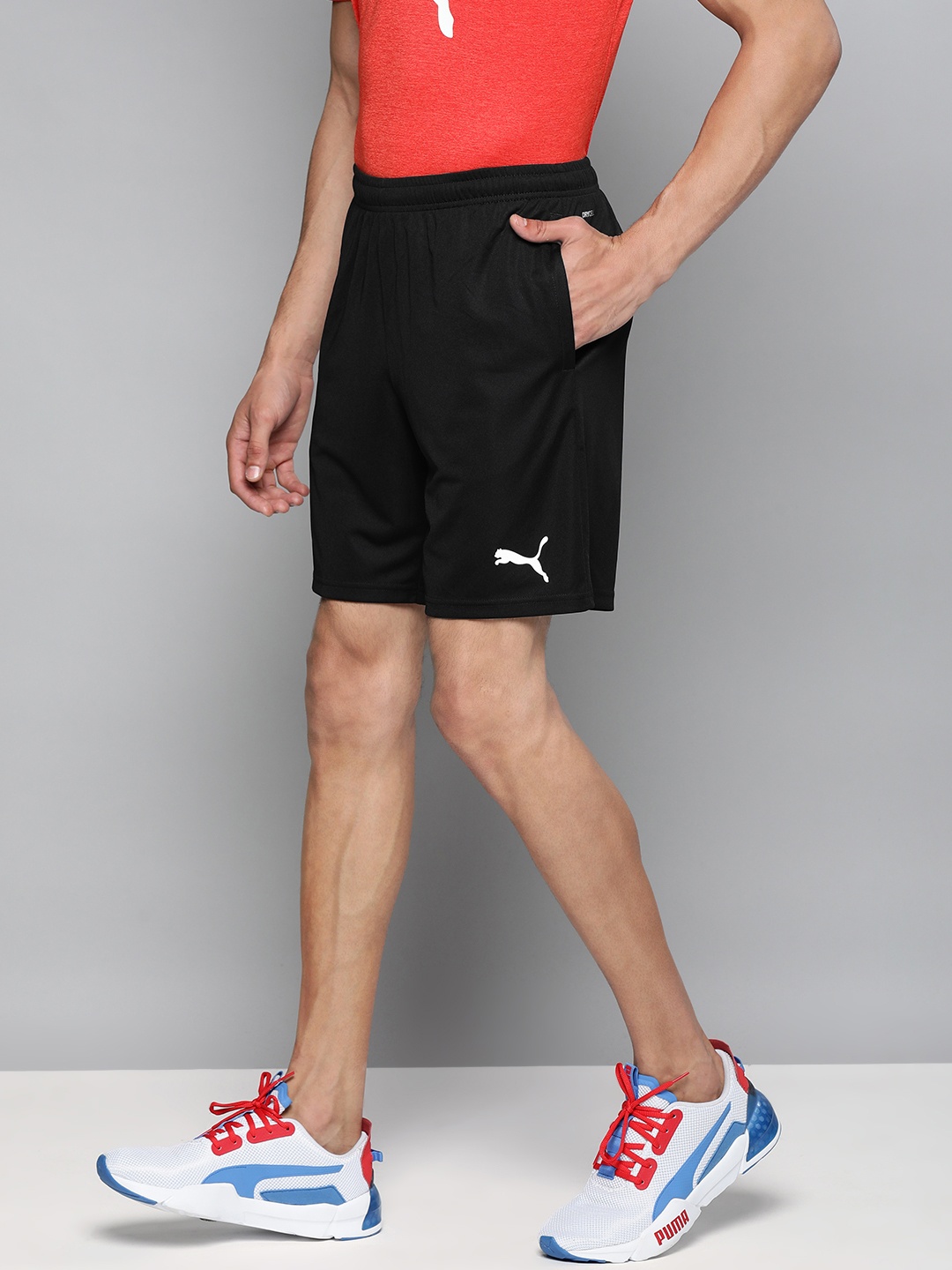 

Puma Men Black Solid teamRISE Football Shorts