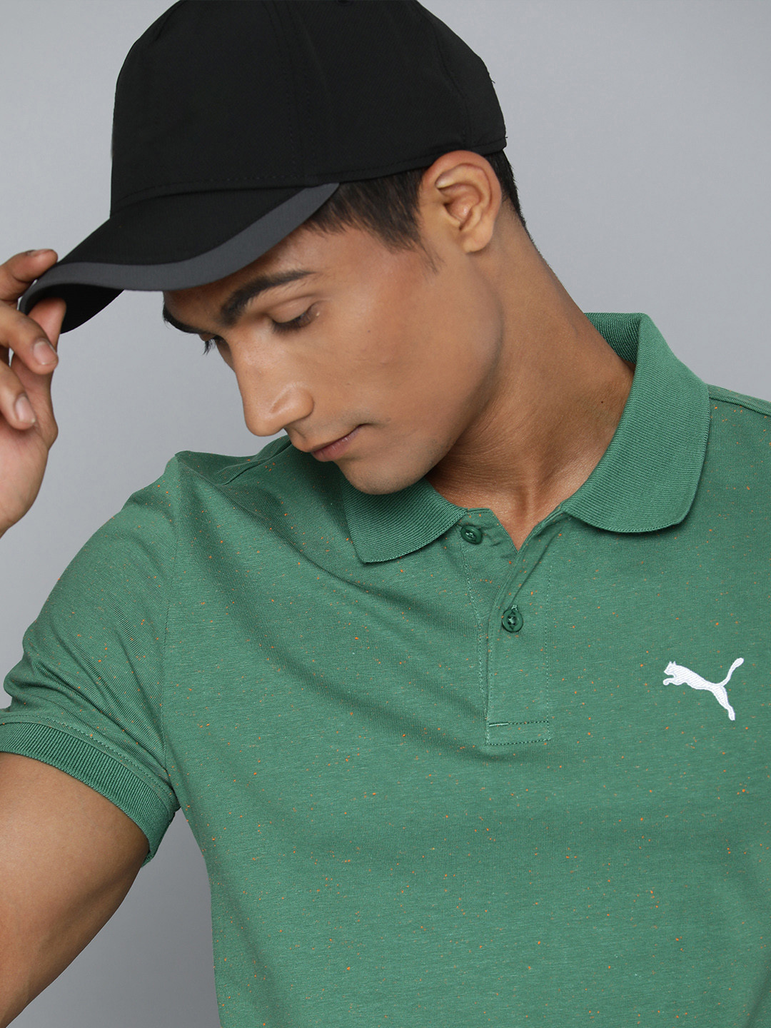

Puma Men Green Polo Collar Slim Fit T-shirt