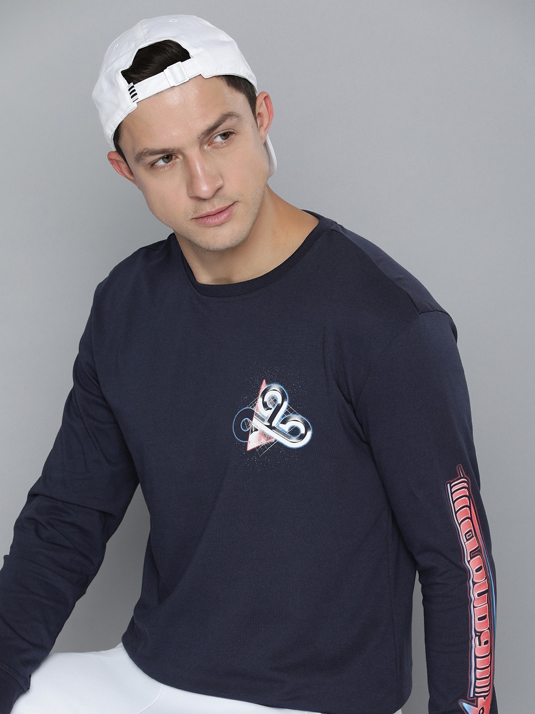 

Puma Men Navy Blue Typography Printed Pure Cotton T-shirt