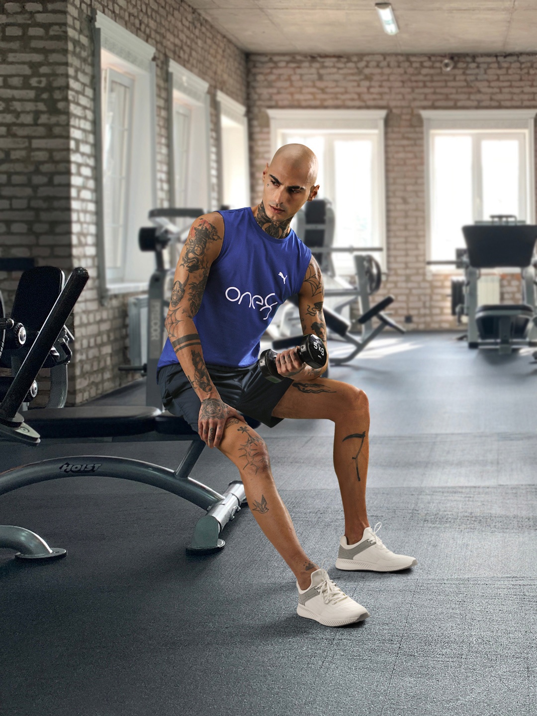

Puma Men Blue Typography Printed Slim Fit DryCell Training T-shirt