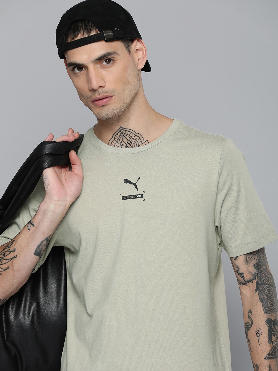 

Puma Men Solid Better Pure Cotton T-shirt, Grey