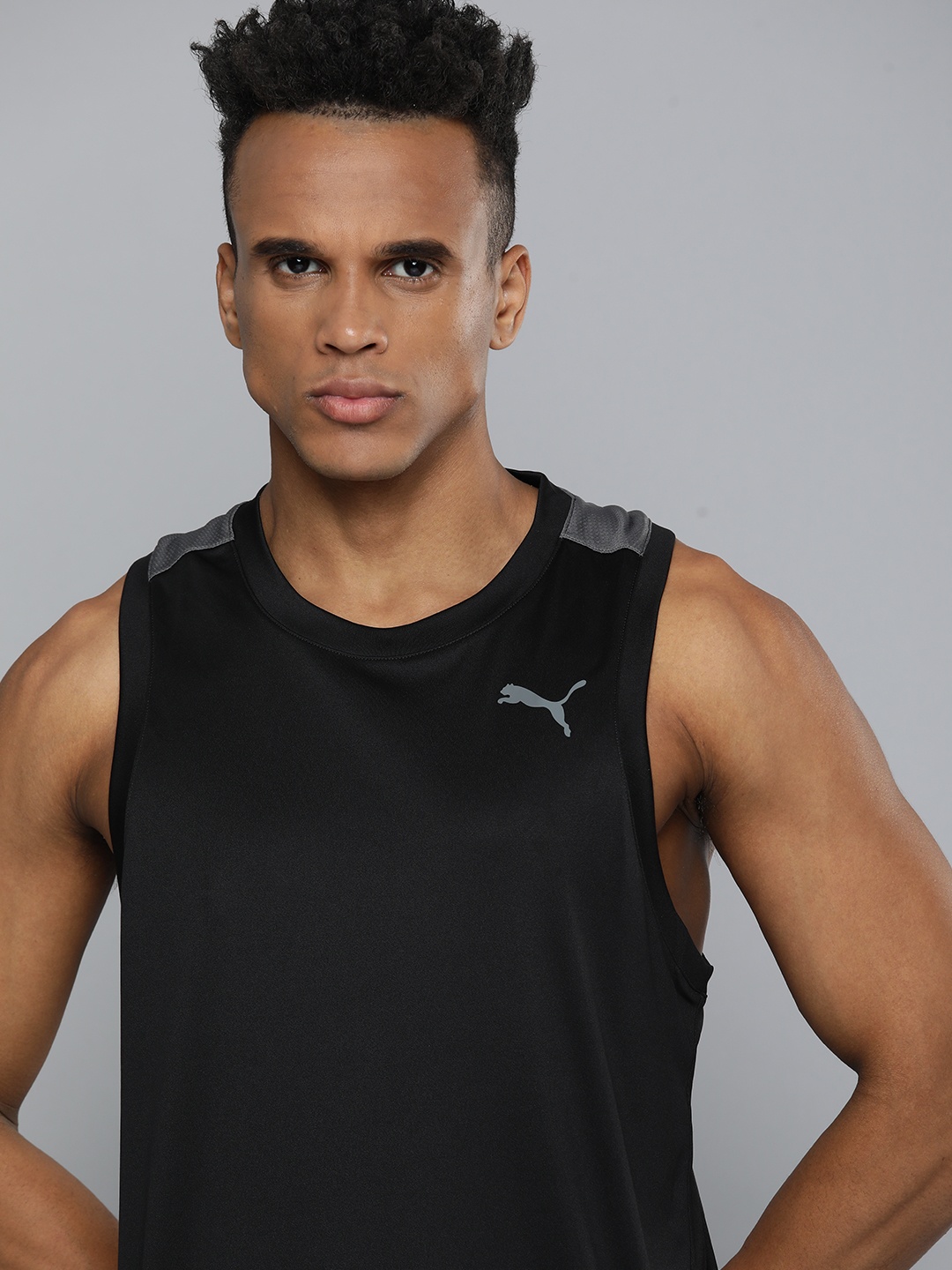 

Puma Men Black dryCELL Sleeveless T-shirt
