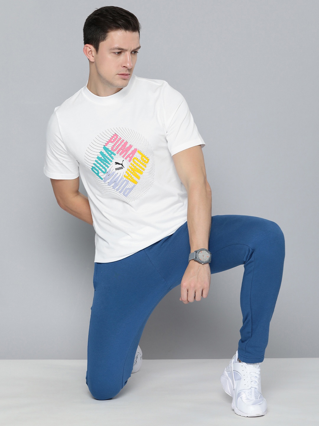 

Puma Men Regular Fit Typography Printed Pure Cotton T-shirt, White