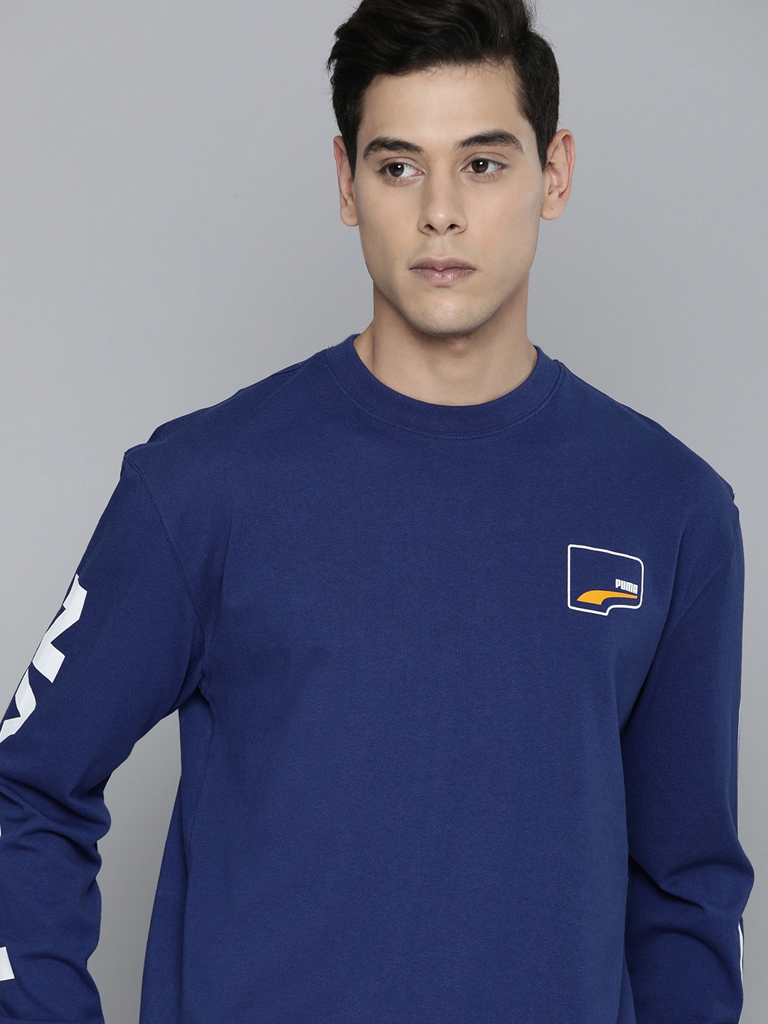 

Puma Men Blue UPTOWN Relaxed Pure Cotton Relaxed Fit T-shirt