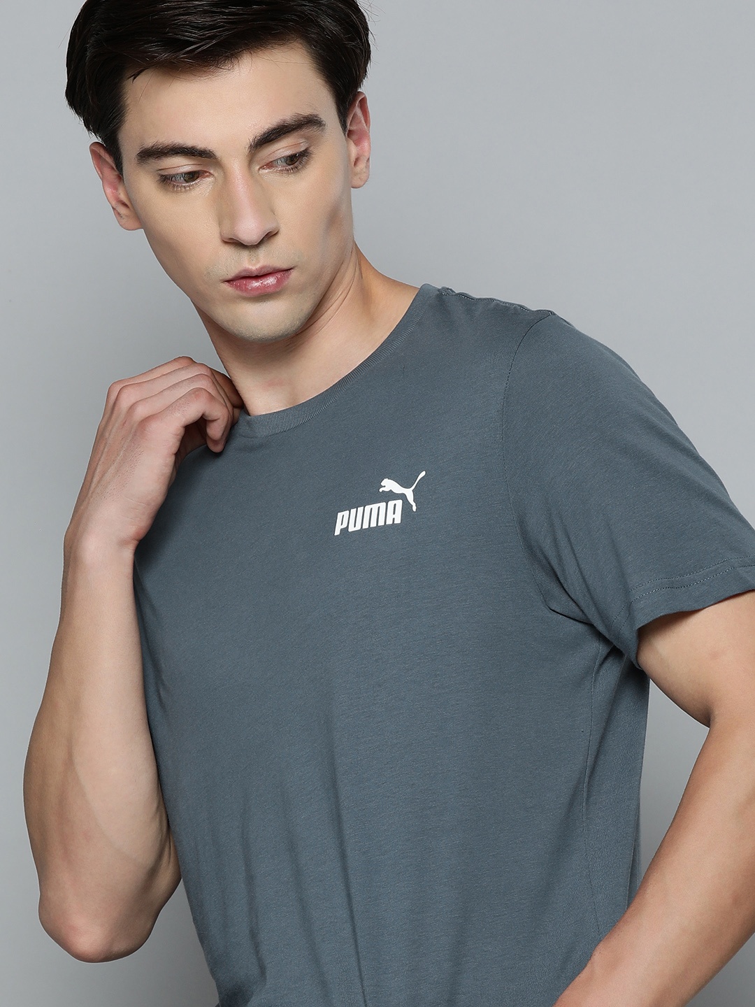 

Puma Men Blue Brand Logo Printed T-shirt