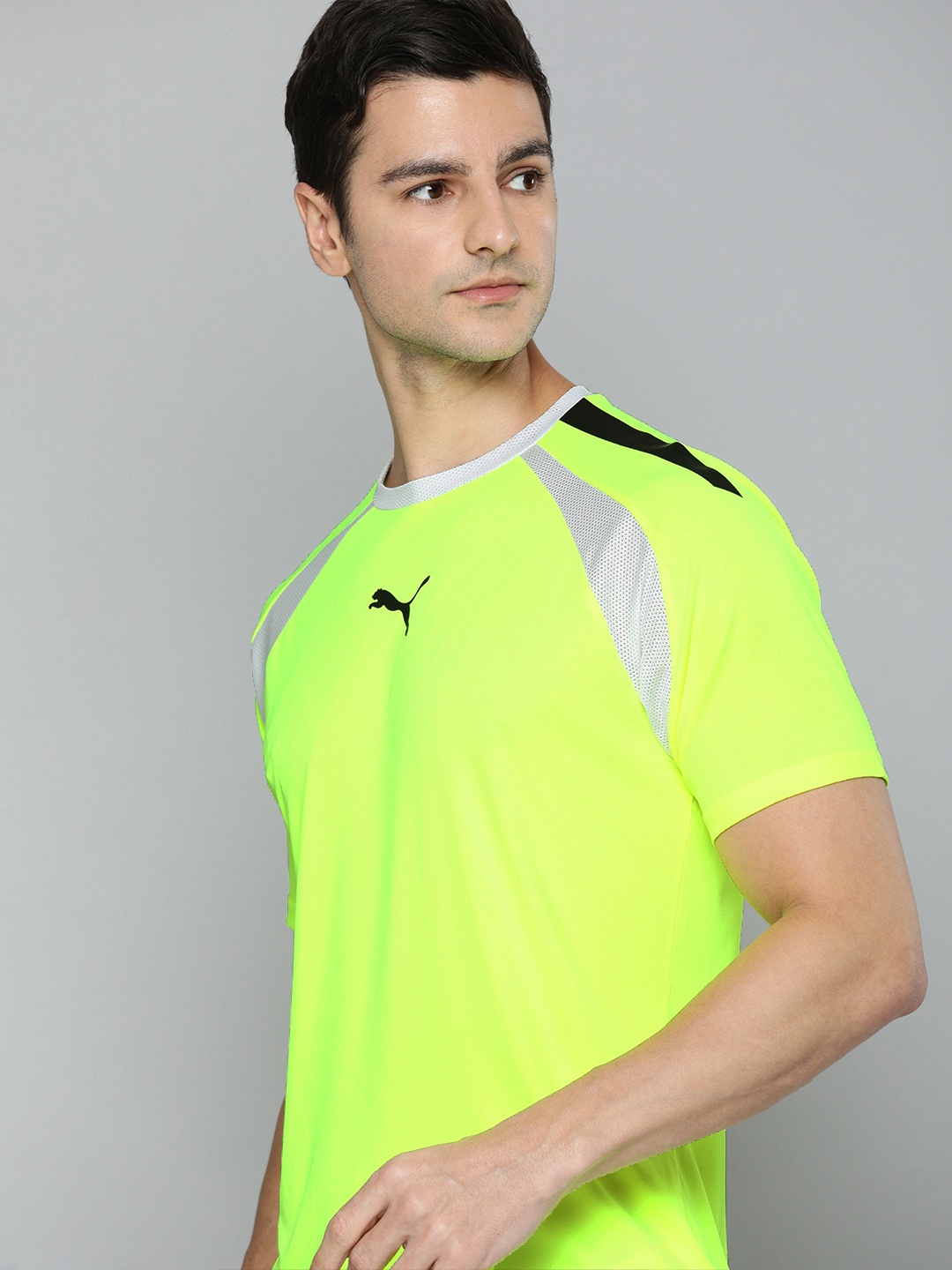 

Puma Men Lime Green Brand Logo Printed dryCELL T-shirt