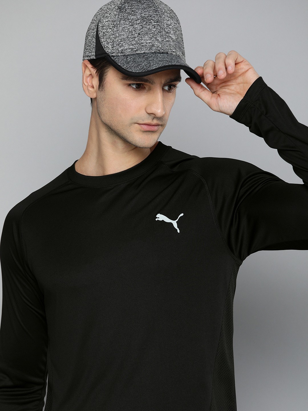 

Puma Men Black Brand Logo Printed dryCELL T-shirt