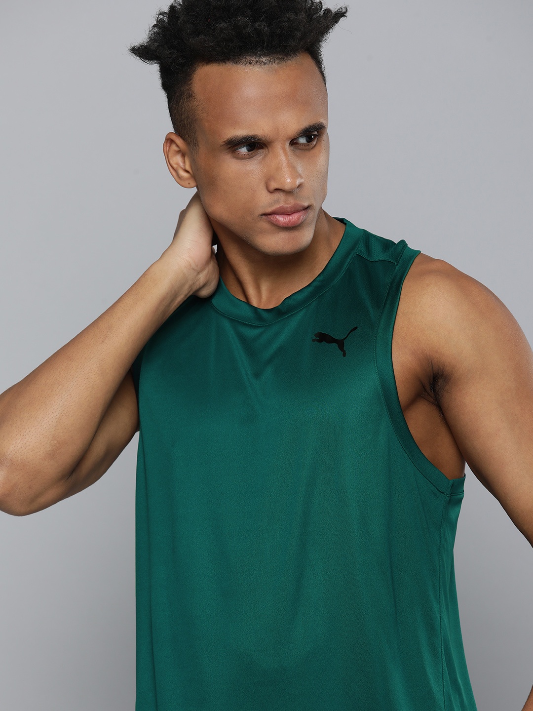 

Puma Men Green dryCELL Sleeveless Training T-shirt