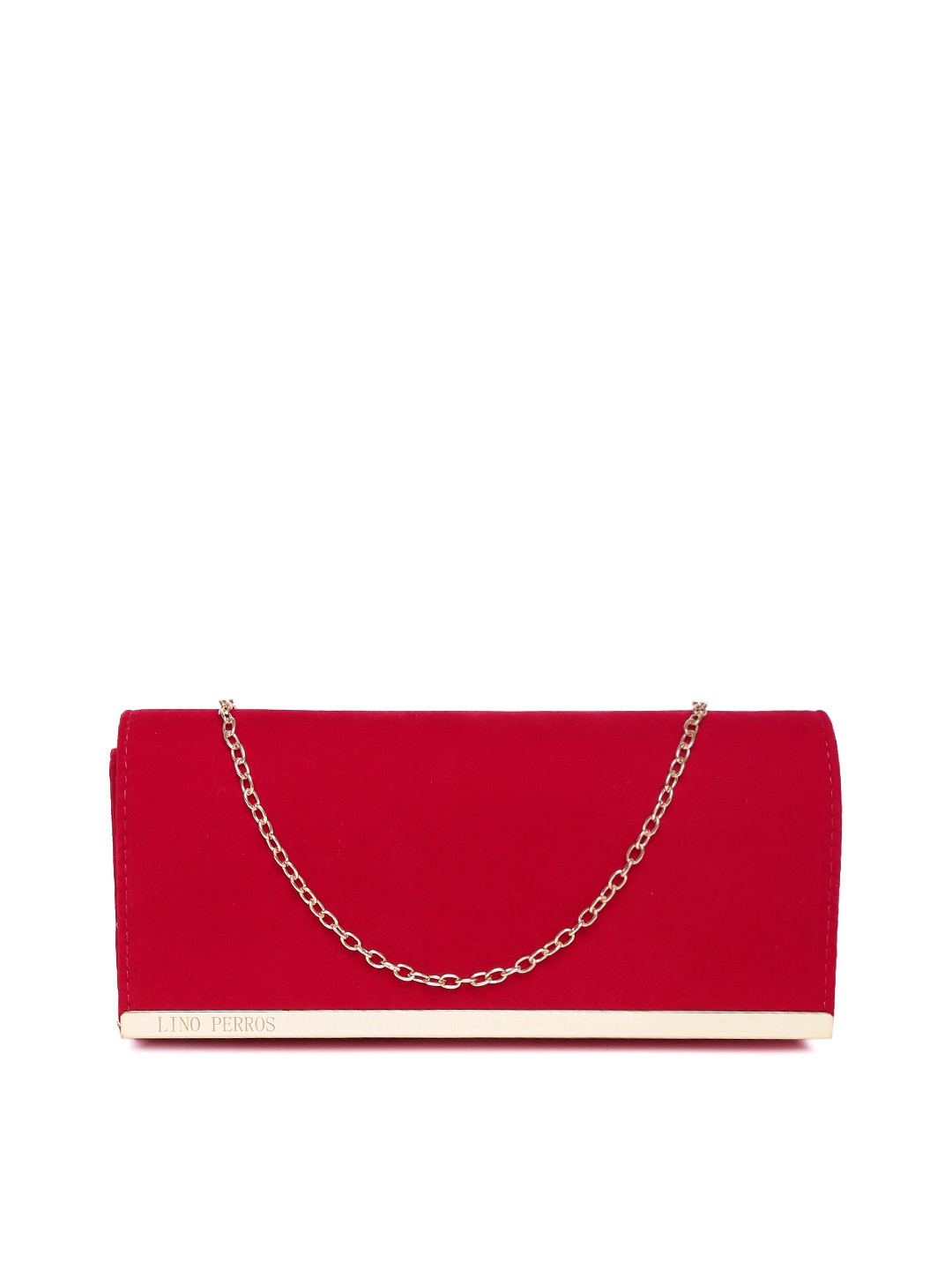 

Lino Perros Red Clutch with Chain Strap