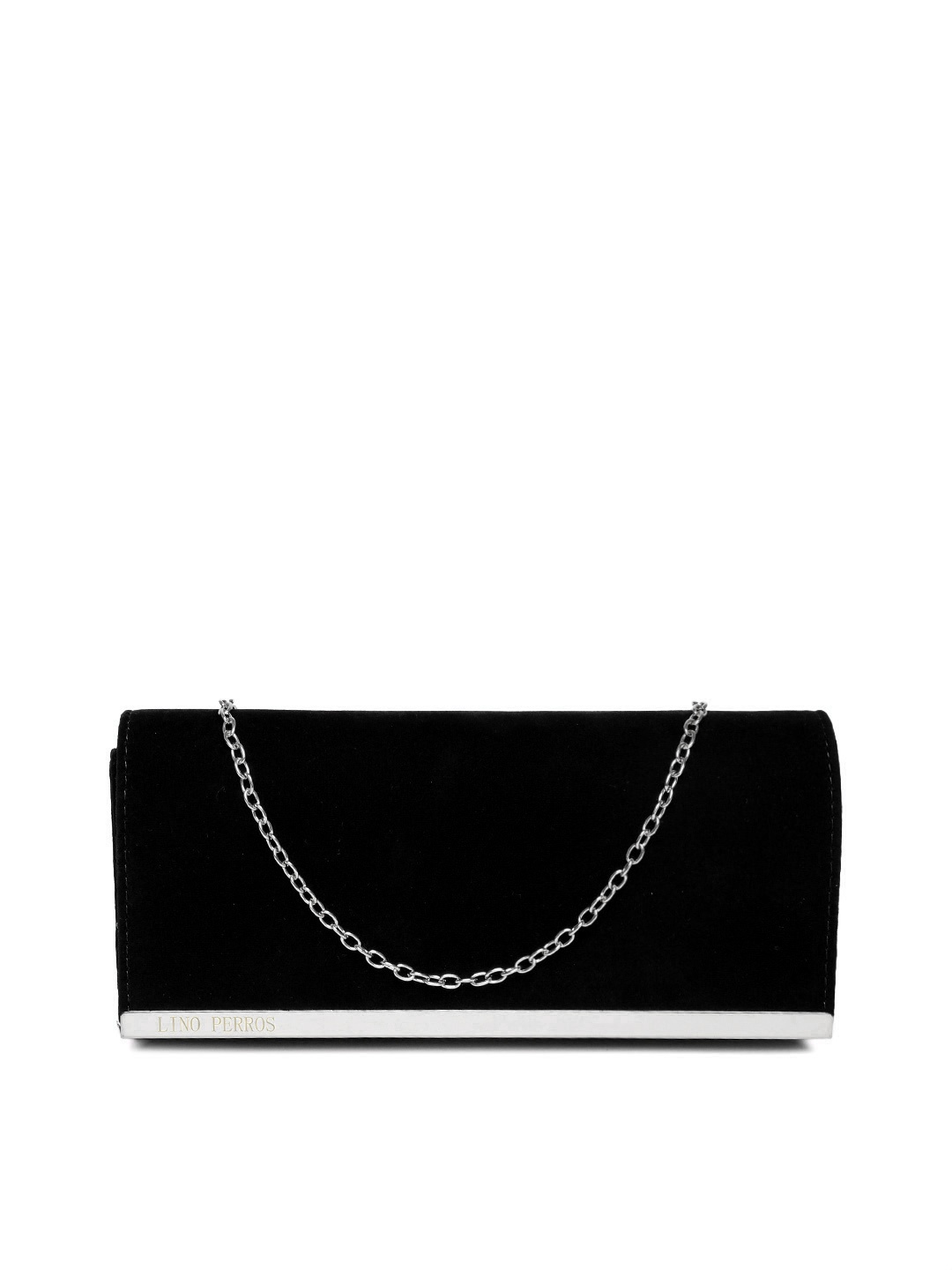 

Lino Perros Black Clutch with Chain Strap