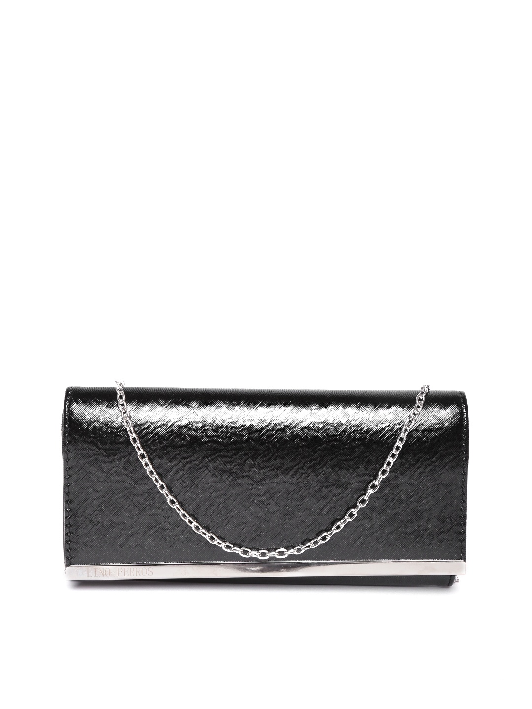 

Lino Perros Black Clutch with Chain Strap