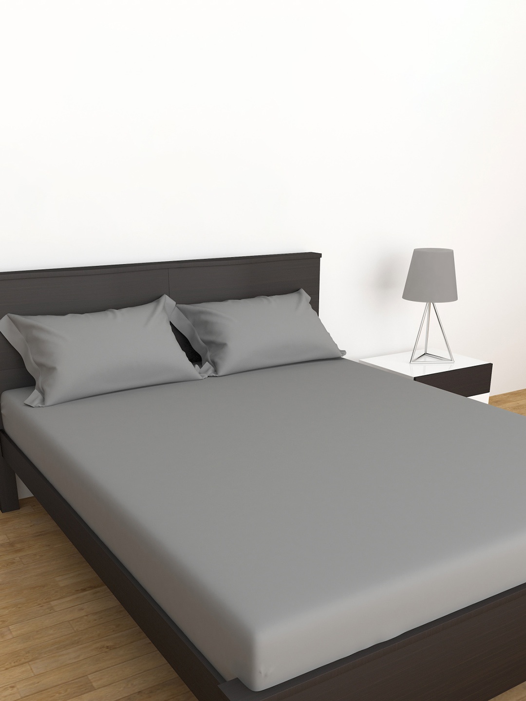 

Home Centre Grey 152 TC Set of 3 Double Bedsheet with 2 Pillow Covers