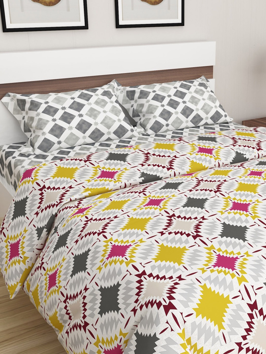 

Home Centre Harold Tamise Printed Cotton Double Bed-In-A-Bag Set, Multi