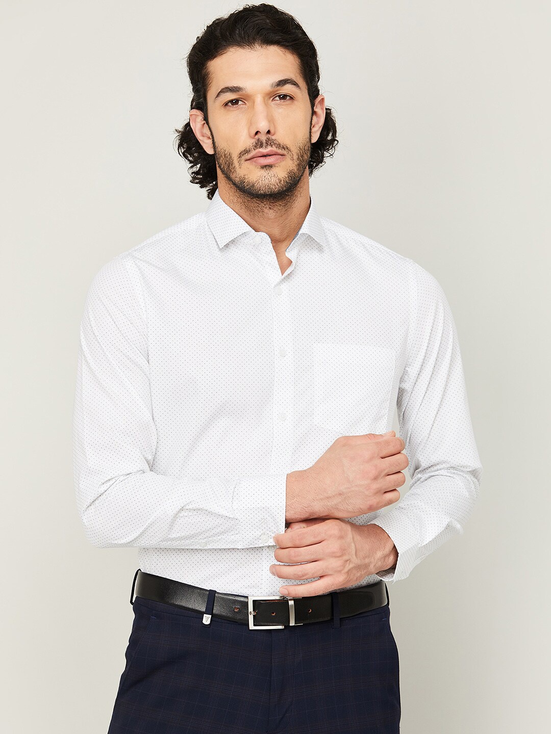 

CODE by Lifestyle Men White Slim Fit Casual Shirt