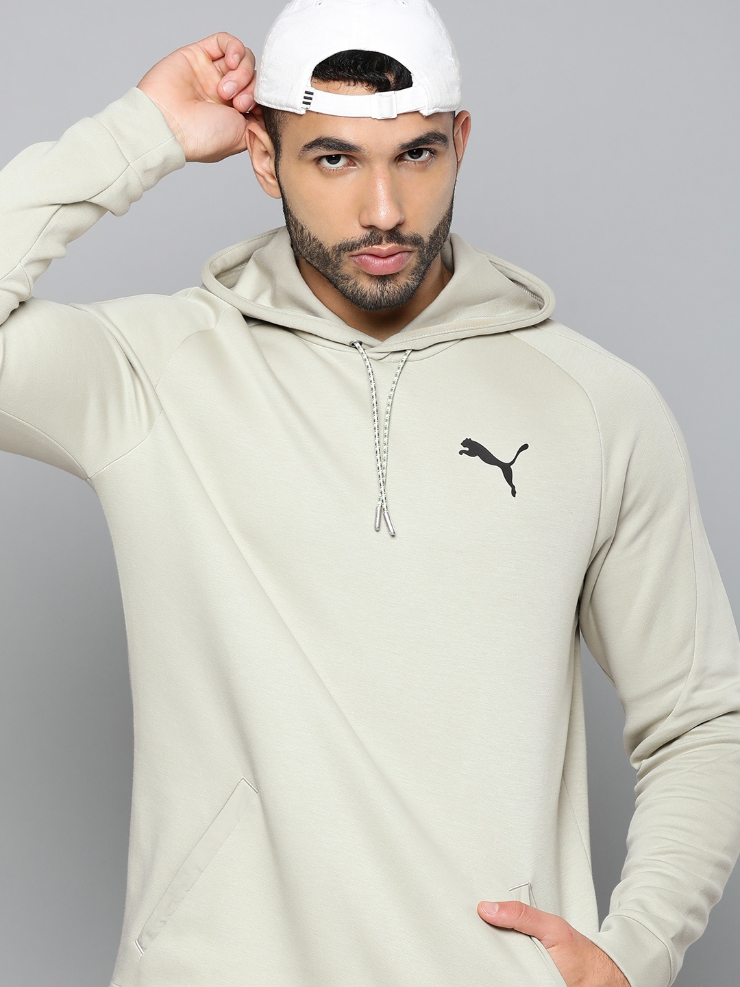 

Puma Men Grey Day in Motion Dry Cell Hooded Regular Fit Sweatshirt