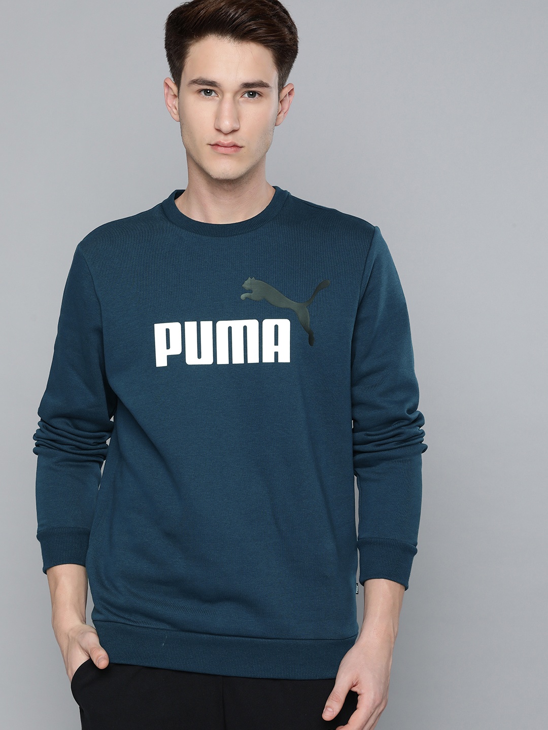 

Puma Men Brand Logo Printed Sweatshirt, Blue