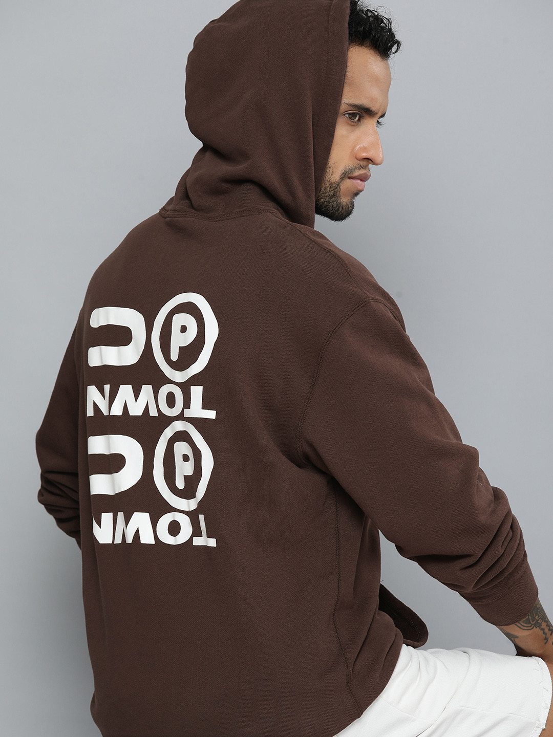 

Puma Unisex Brown Graphic Printed Pure Cotton UPTOWN Hooded Relaxed Fit Sweatshirt