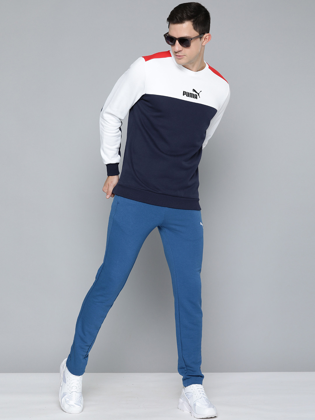 

Puma Men Navy Blue Colourblocked Regular Fit Sweatshirt