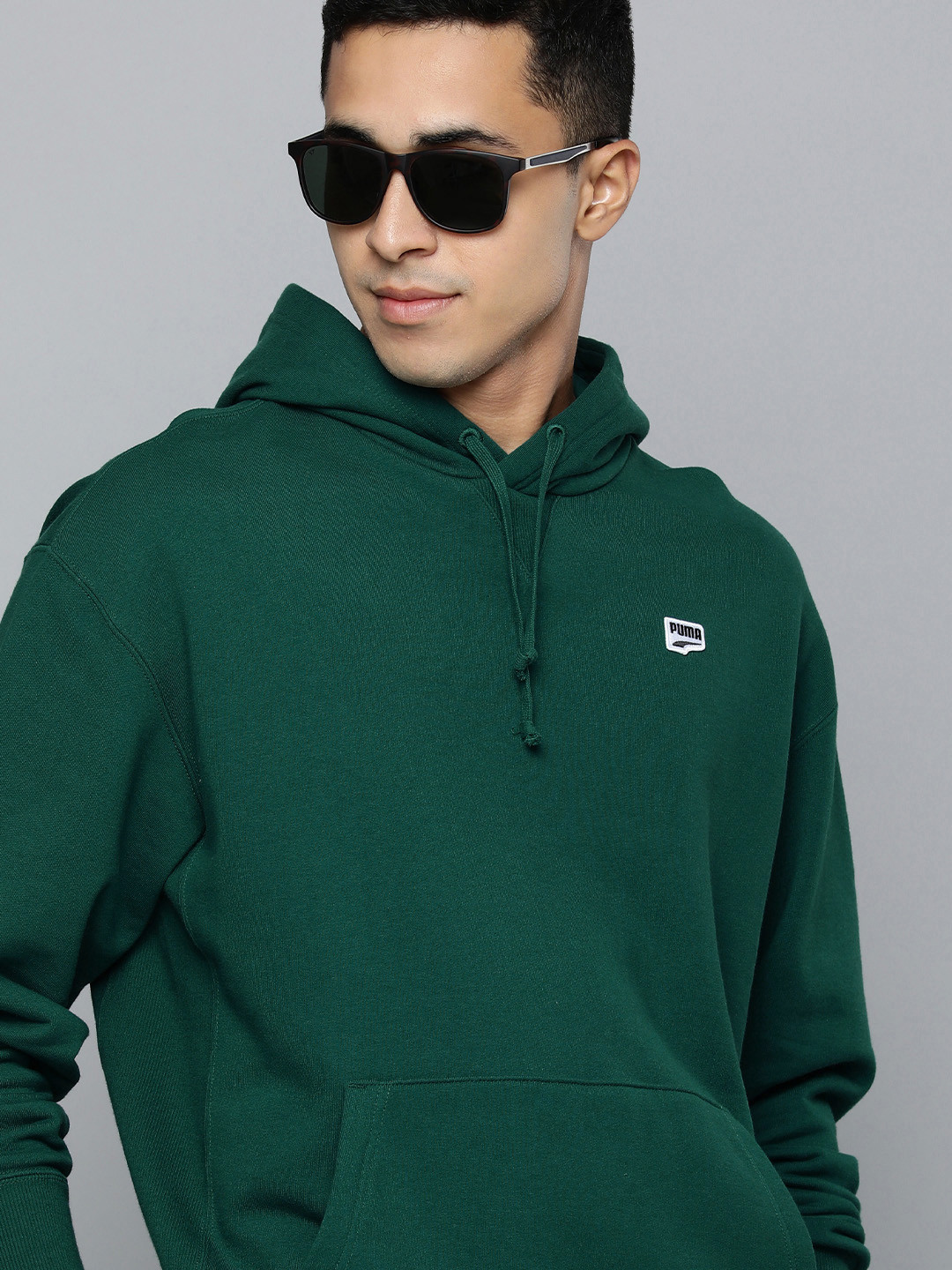 

Puma Men Green Relaxed Fit Downtown Hooded Sweatshirt