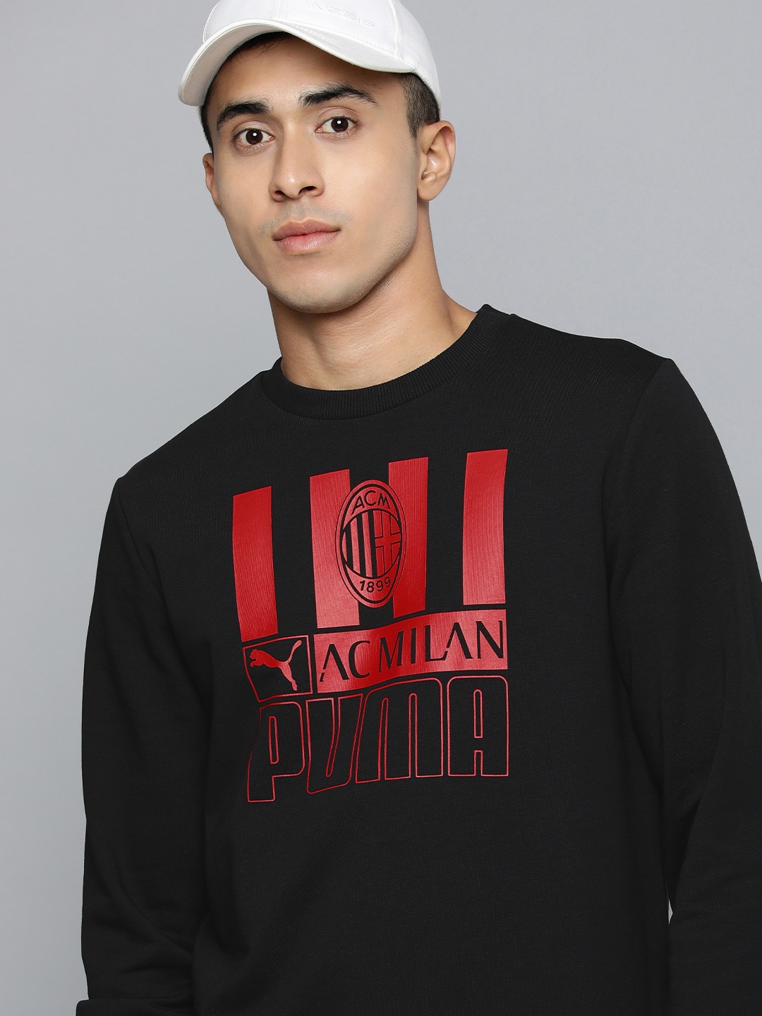 

Puma Men Black Printed AC Milan Football Core Crew Sweatshirt