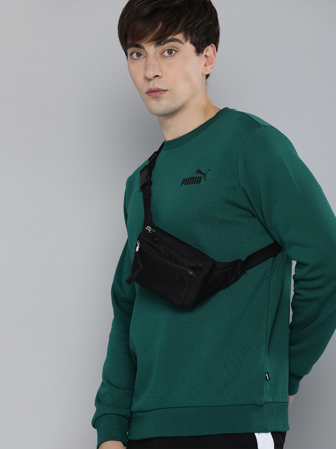 

Puma Men Green Brand Logo Printed Pullover Sweatshirt
