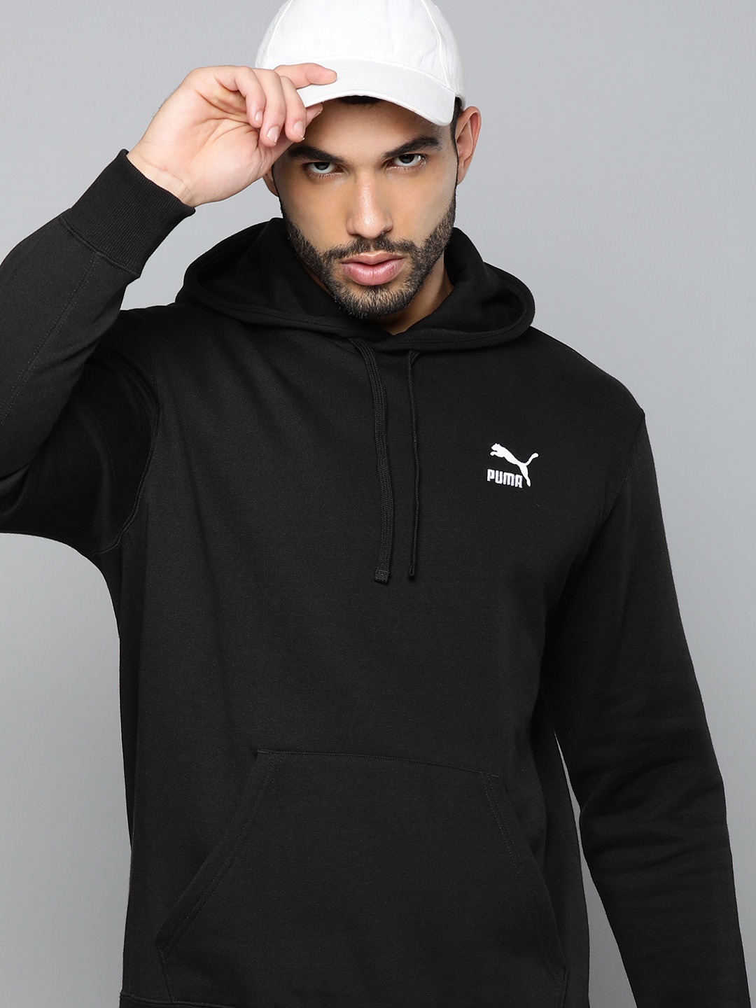 

Puma Men Black Classics Hooded Regular Fit Sweatshirt