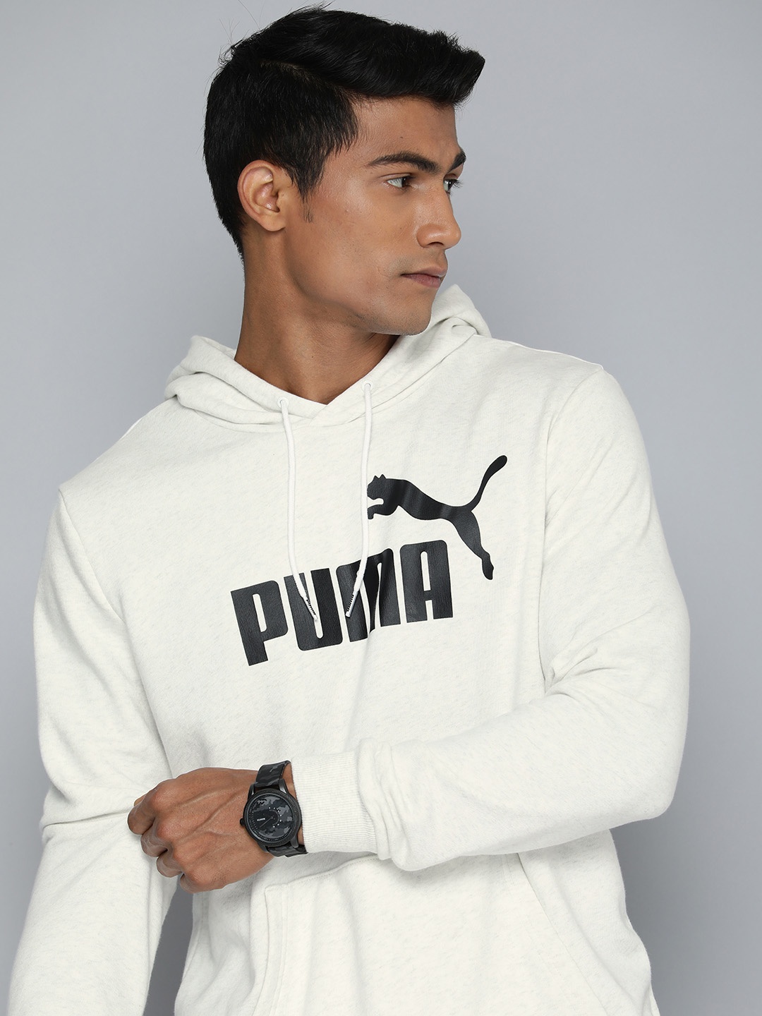 

Puma Men White Printed Hooded Essential Sweatshirt