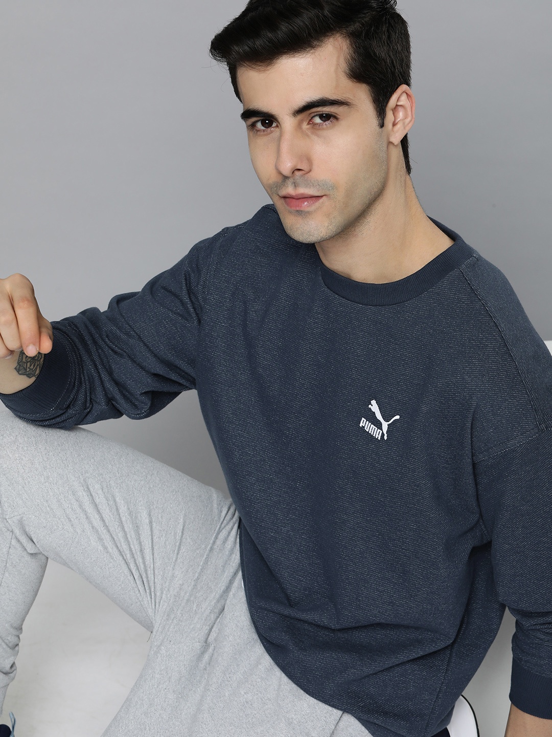 

Puma Men Navy Blue Classics Soft Ink Sweatshirt