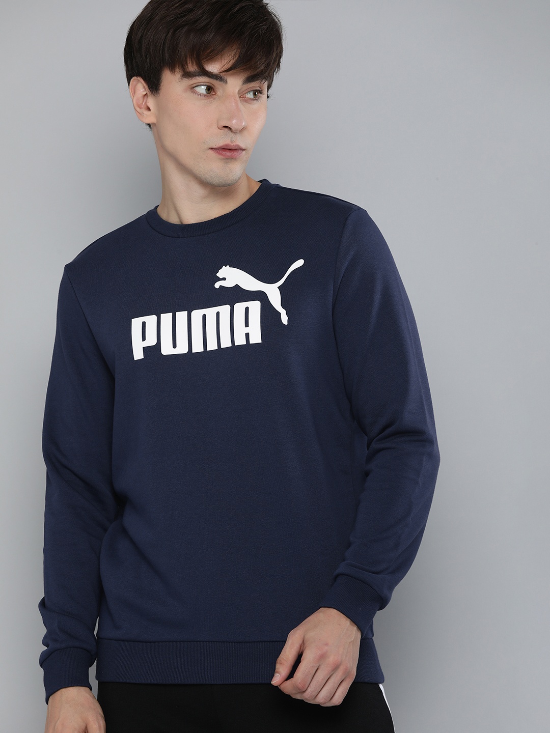 

Puma Men Navy Blue Essentials Big Logo Pullover Sweatshirt