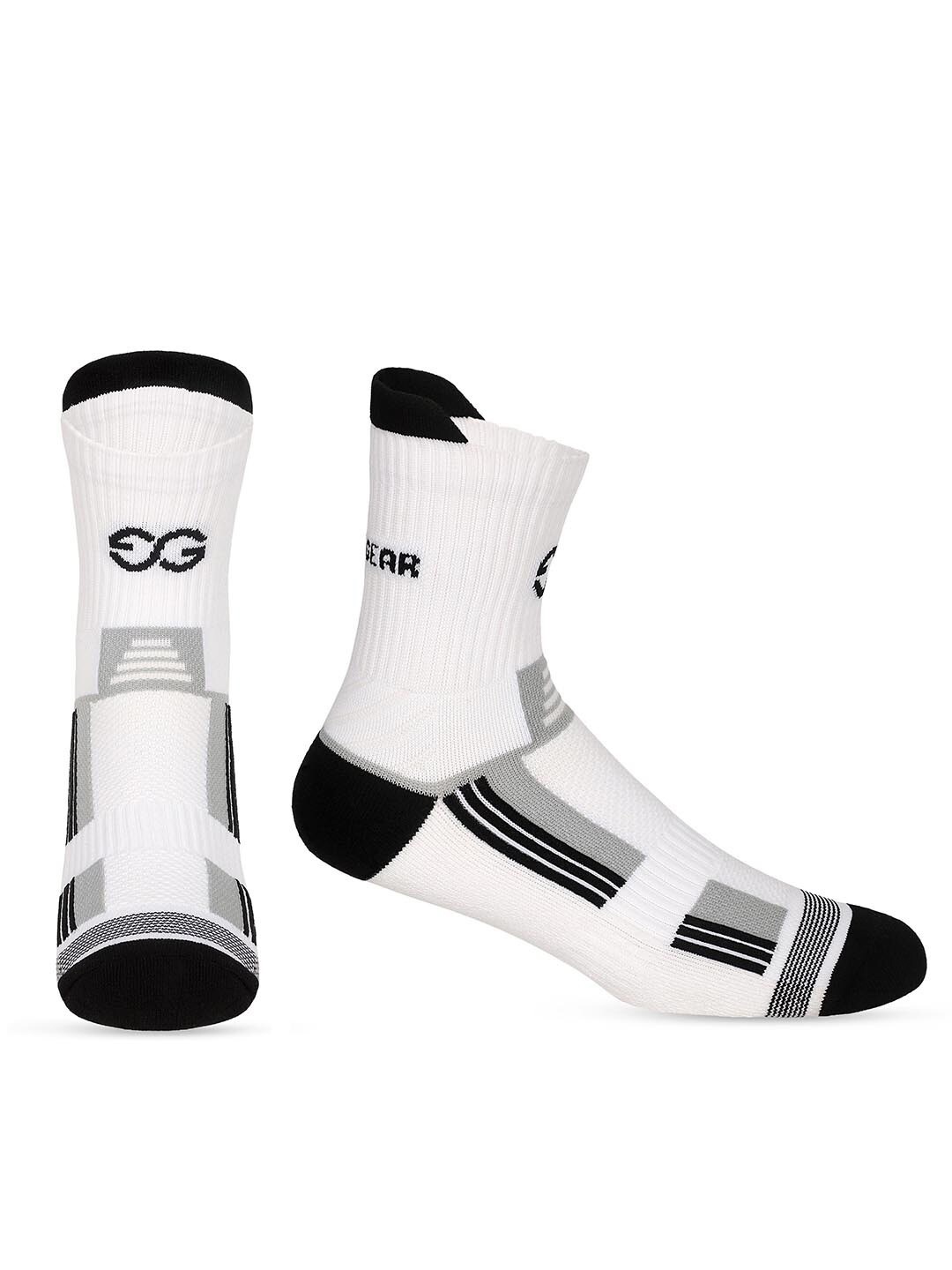 

SuperGear Men Marathon Running Ankle Length Cotton Sports Socks, White