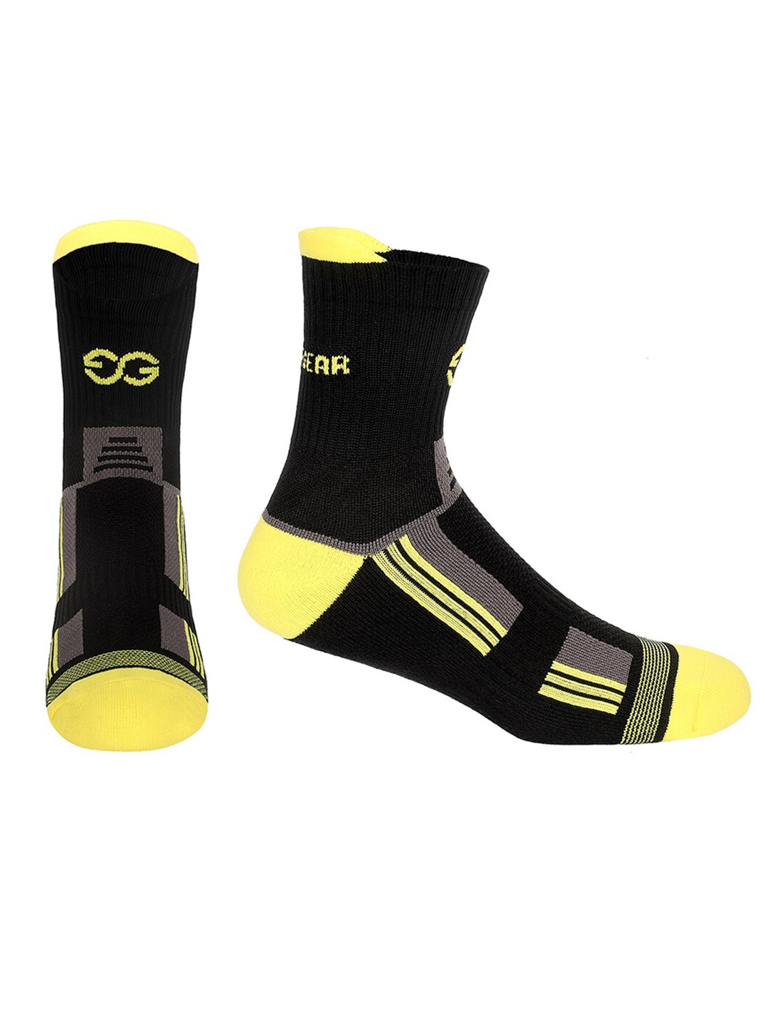 

SuperGear Men Marathon Running Ankle Length Cotton Sports Socks, Yellow