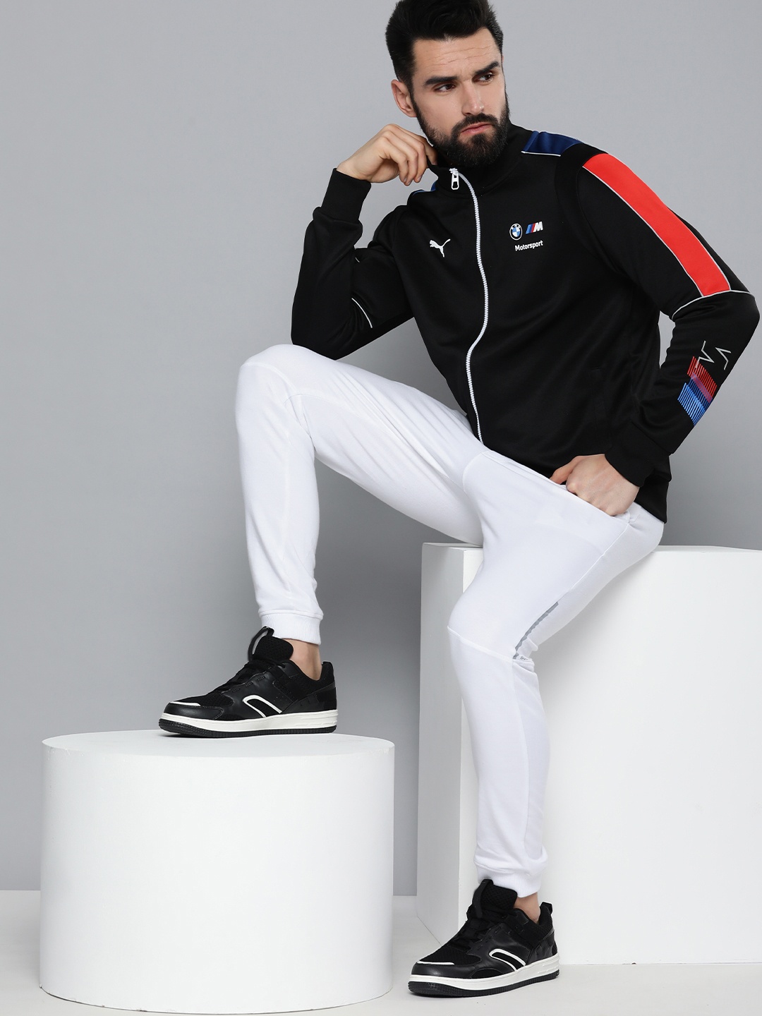 

PUMA Motorsport Men Black BMW MT7 Track Bomber Jacket