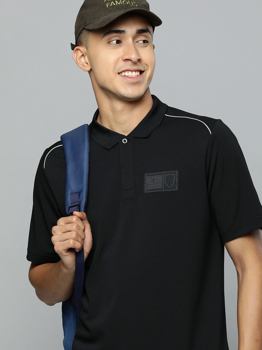 

PUMA Motorsport Men Black Polo Collar T-shirt