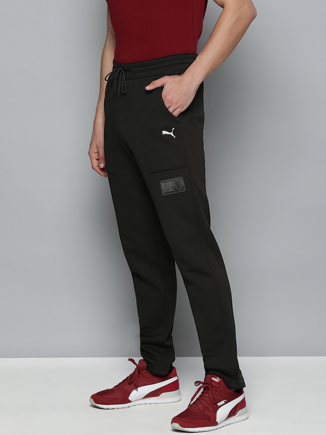 PUMA Motorsport Men Regular Fit Ferrari Style Sweat Pants, Black